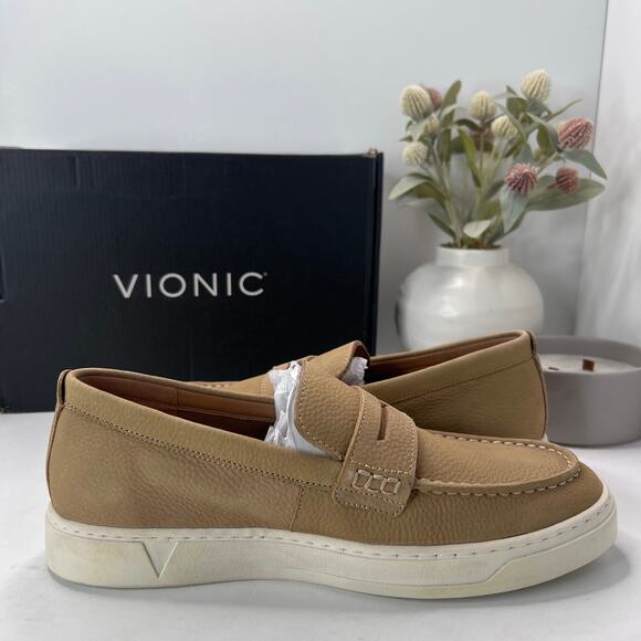 Vionic Thompson Slip-on Penny Loafers Casual Comfort Shoe Tan Men 8.5W Tried On - Picture 6 of 10